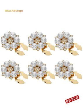 Rhinestone Button Covers for Women Blouses Detachable Decorative Pearl Clips